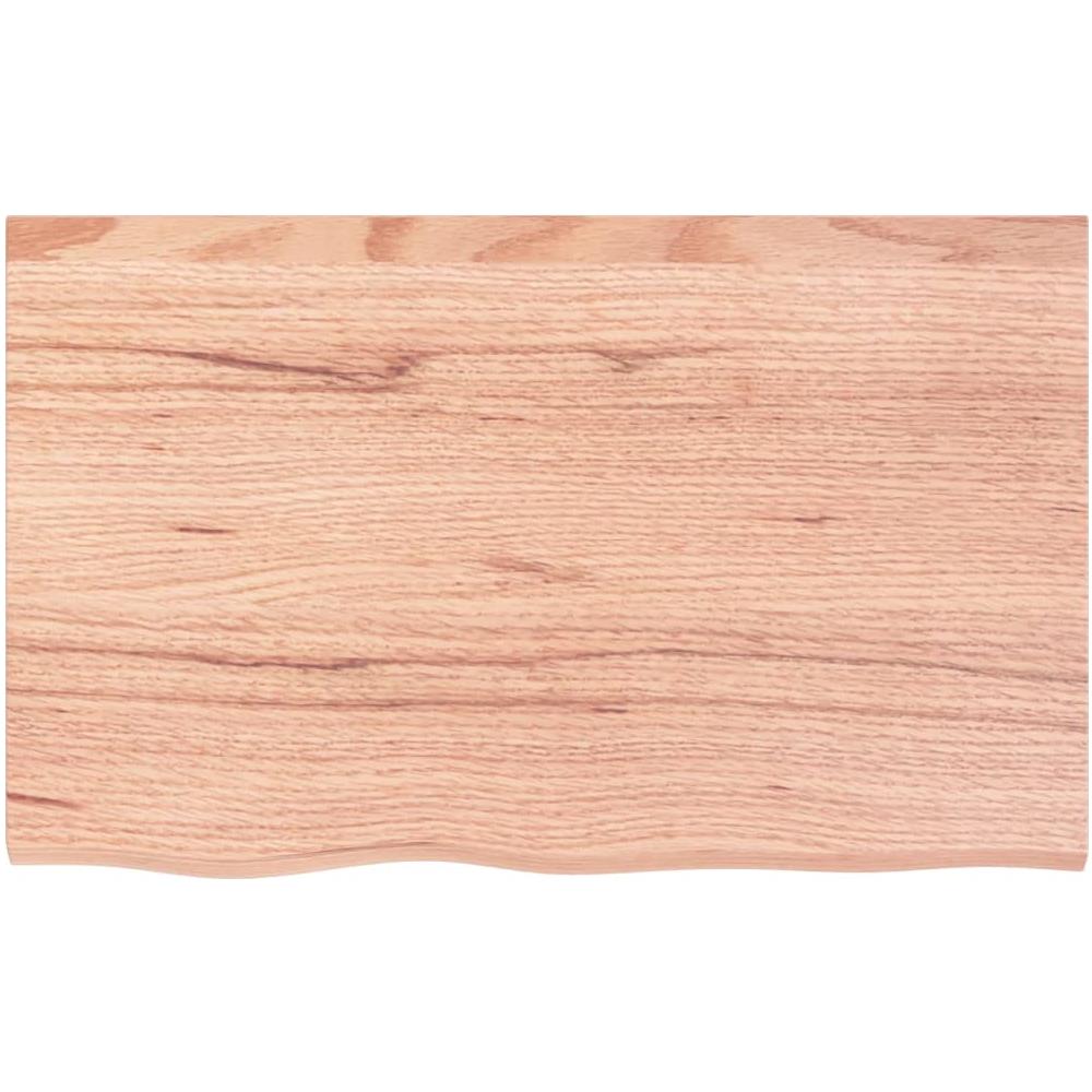 Ripiano Muro Marrone 80x50x (2-6) cm Massello Rovere Trattato - Foto 2