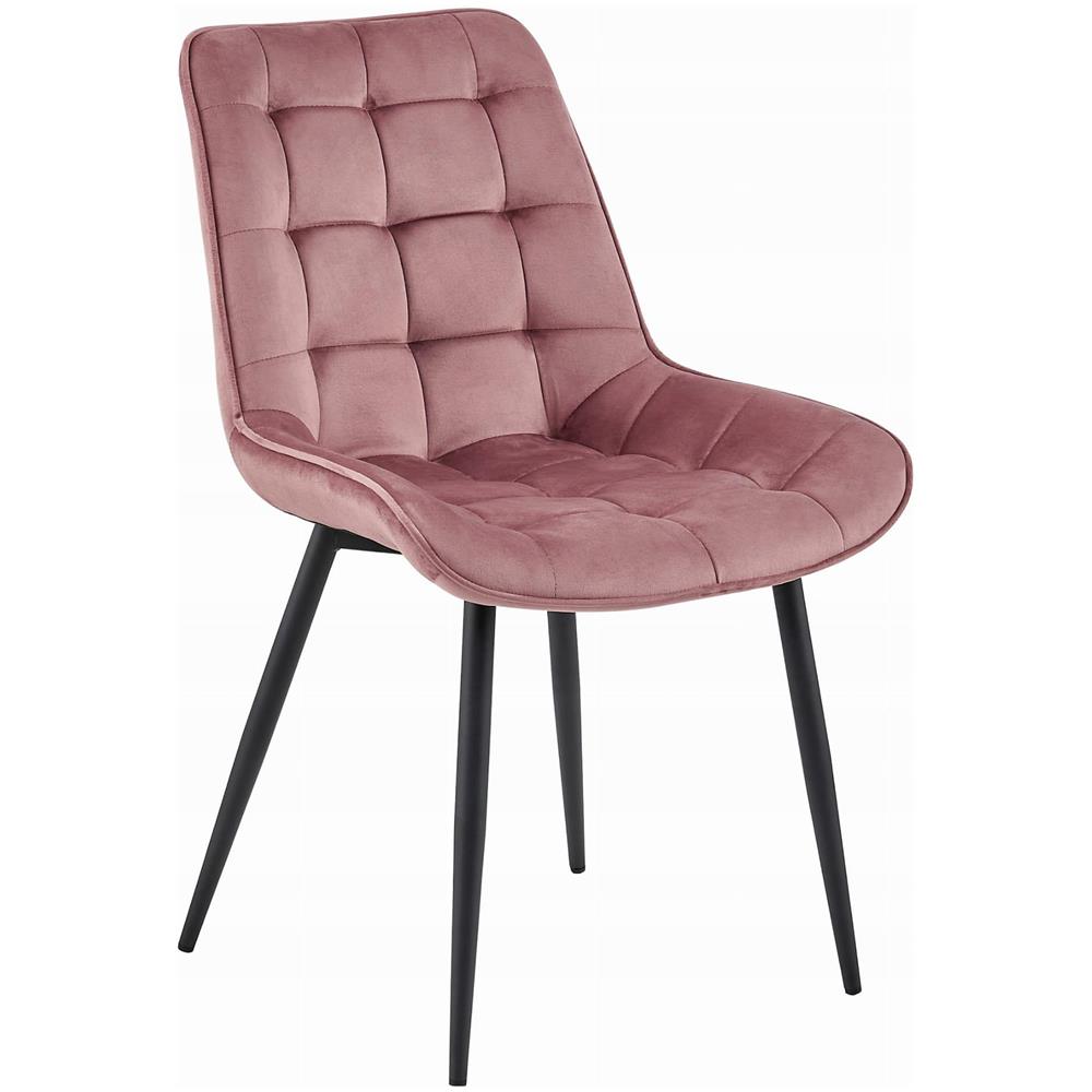 Sedia BERA - Velluto rosa scuro con gambe nere x 2 - Foto 2