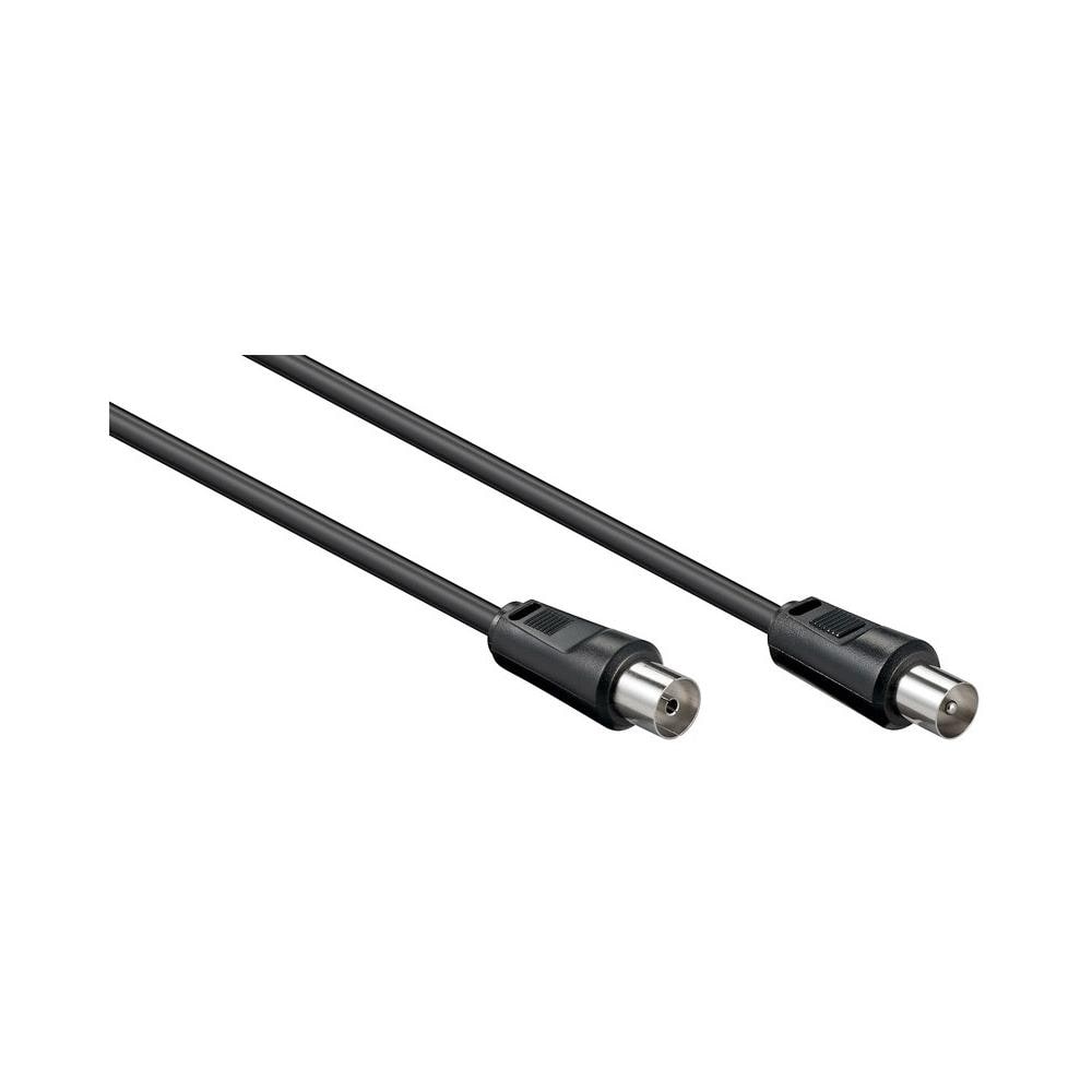 Cavo Collegamento Antenna Tv Maschio / Femmina Colore Nero Mt. 2,5 - Foto 2