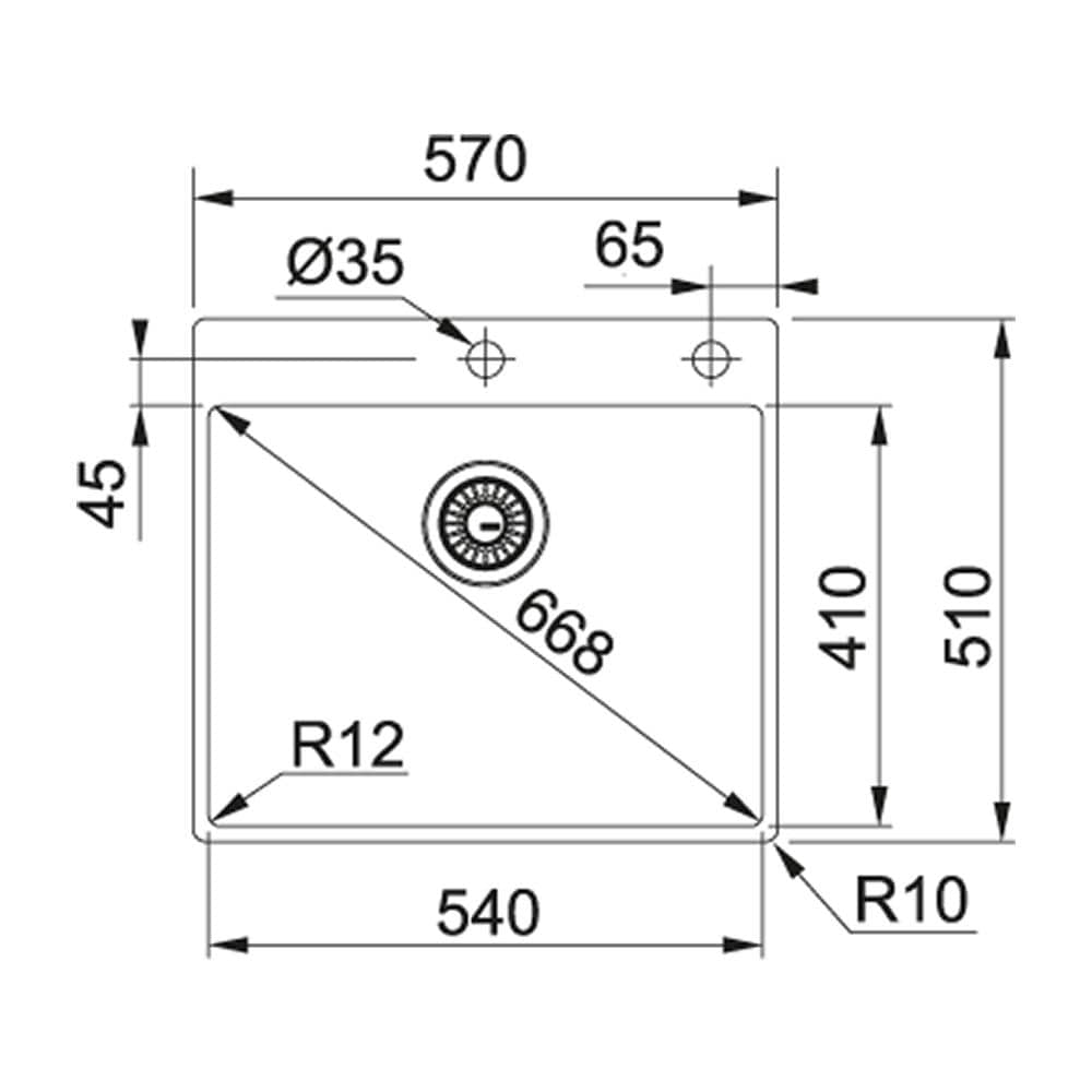 Lavello BXX 210-54 TL 1 Vasca Dimensioni 57 x 51 cm Colore Inox Satinato Serie Box - Foto 2
