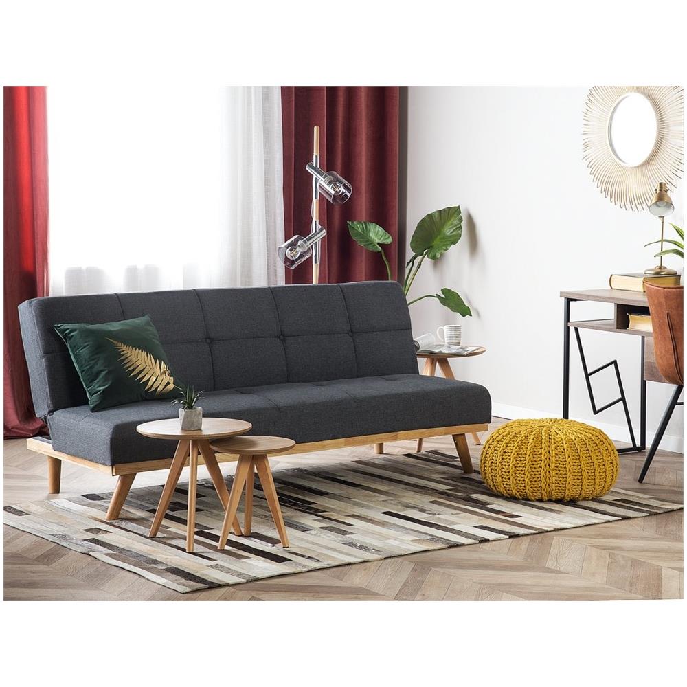 Divano Letto 3 Posti Grigio Scuro Froya - Foto 2