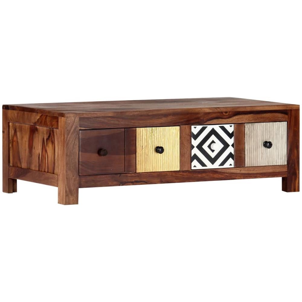 Tavolino da Salotto 90x50x30 cm in Legno Massello di Sheesham - Foto 1