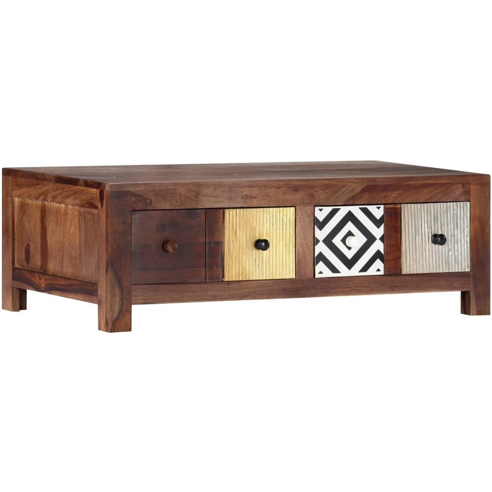 Tavolino da Salotto 90x50x30 cm in Legno Massello di Sheesham - Foto 13