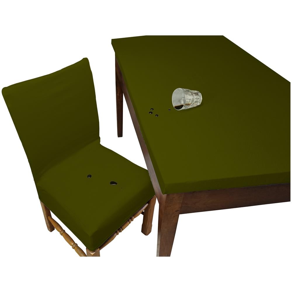 Set 4 Vestisedia Quadrato Antimacchia Made In Italy Verde Scuro - Foto 1