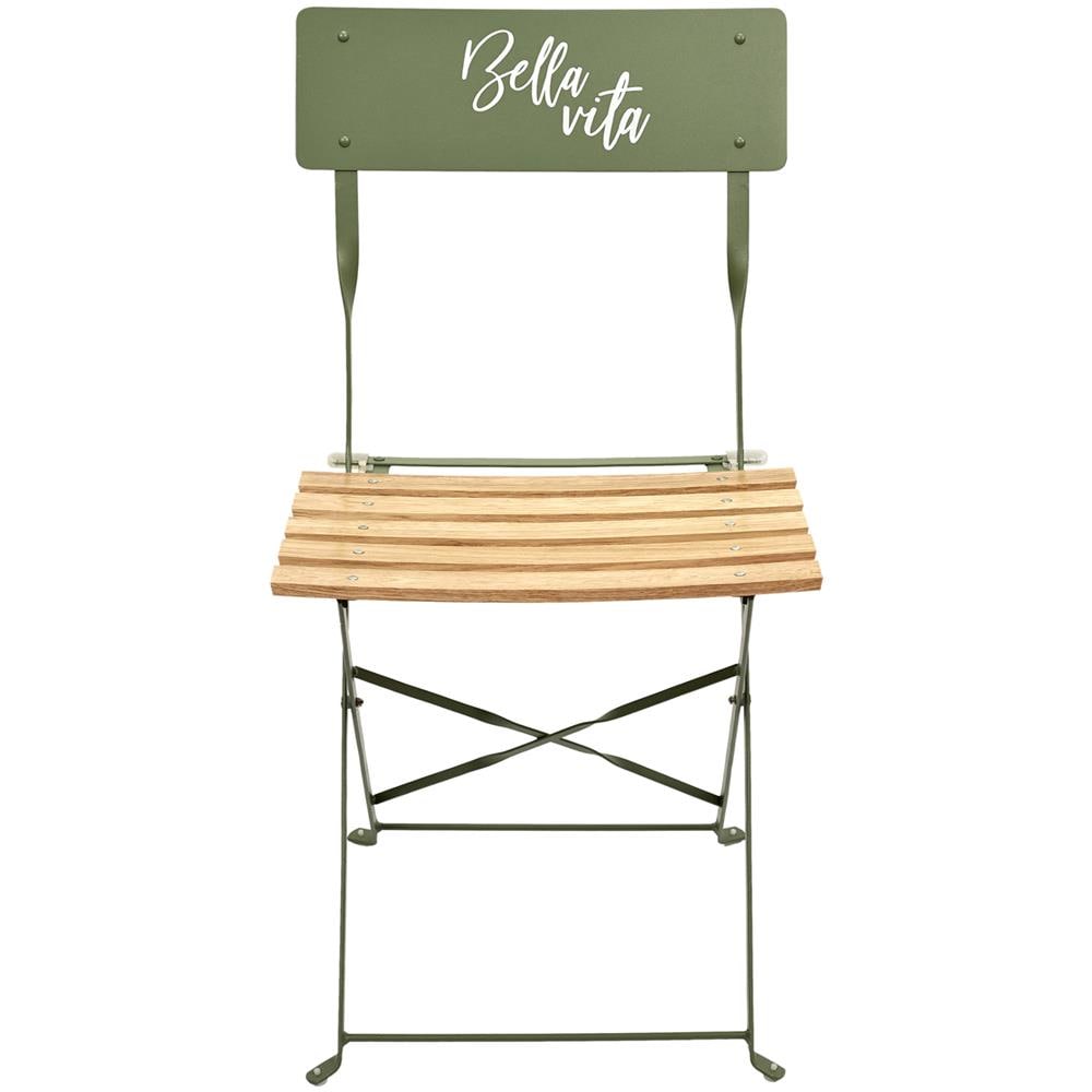 Sedia Pieghevole Legno Verde, 42x48x81 Cm Multicolore - Foto 1