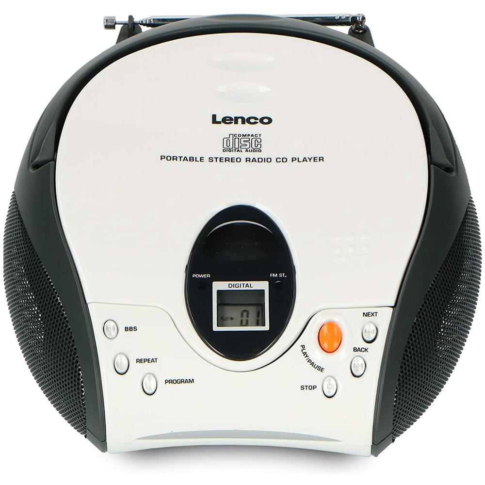 Radio Registratore Stereo Boombox SCD-24 FM con Lettore CD Colore Bianco - Foto 2