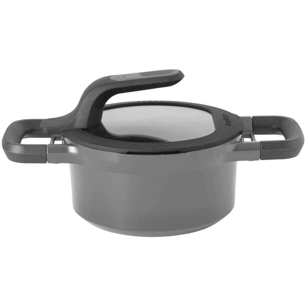 Casseruola Con Coperchio 16 Cm Grigio - Gem - Foto 1