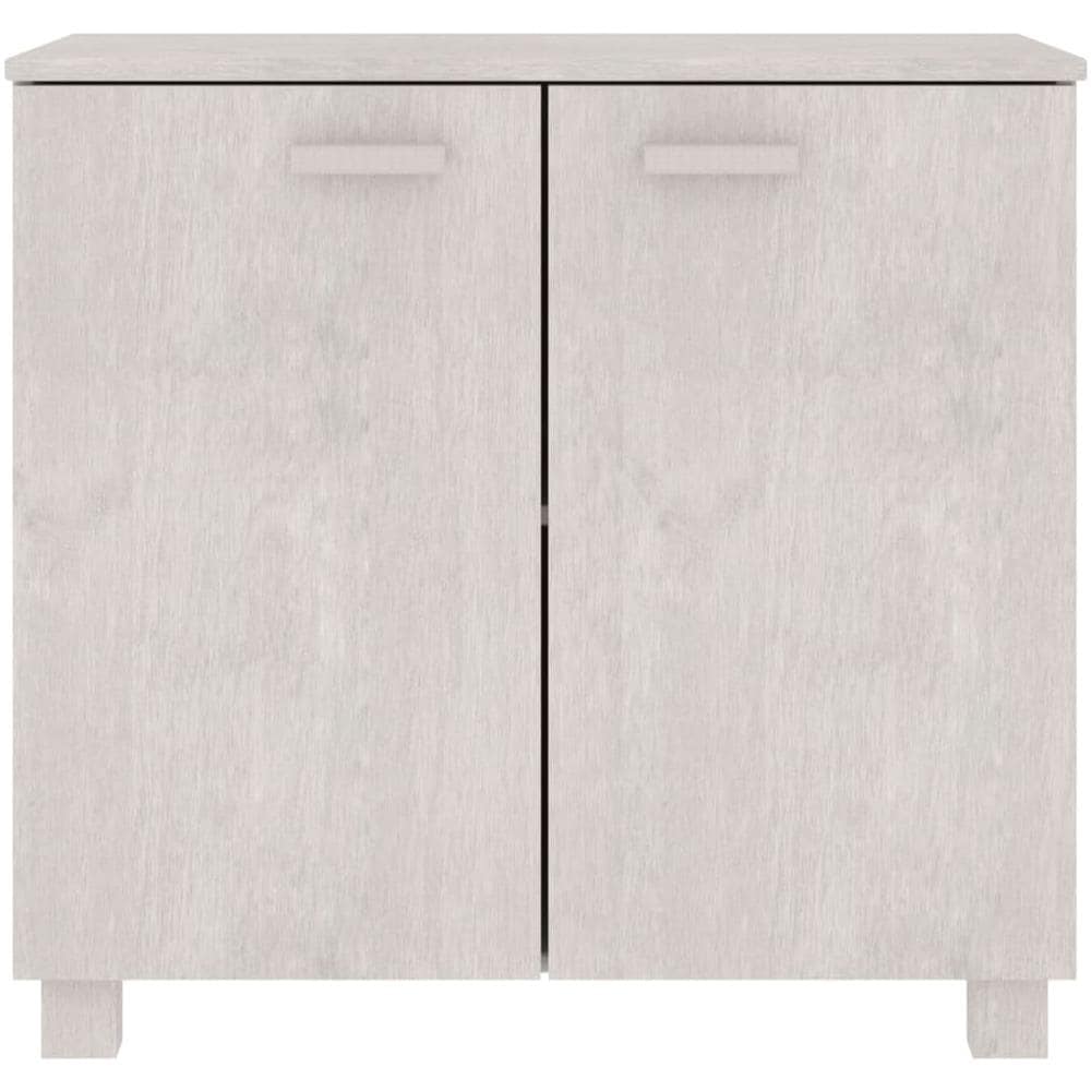 Credenza Bianca 85x35x80 Cm In Legno Massello Di Pino - Foto 1