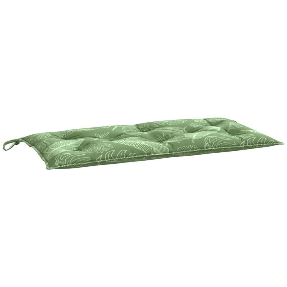 Cuscino Per Panca Con Motivo A Foglie 100x50x7 Cm Tessuto - Foto 2