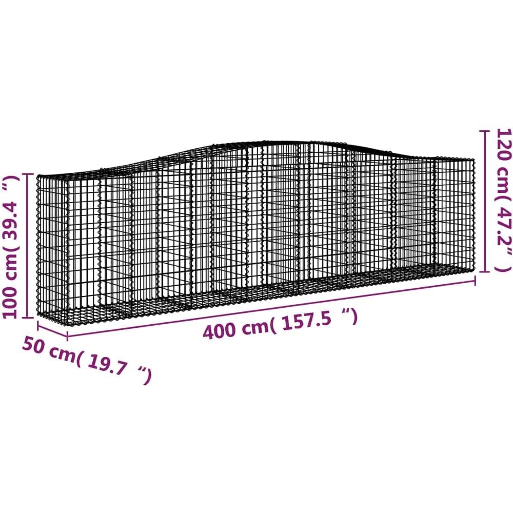 Cesti Gabbioni Ad Arco 20 Pz 400x50x100/120 Cm Ferro Zincato - Foto 5