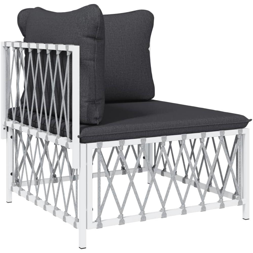 Set Salotto Da Giardino 4 Pz Con Cuscini In Acciaio Bianco - Foto 3