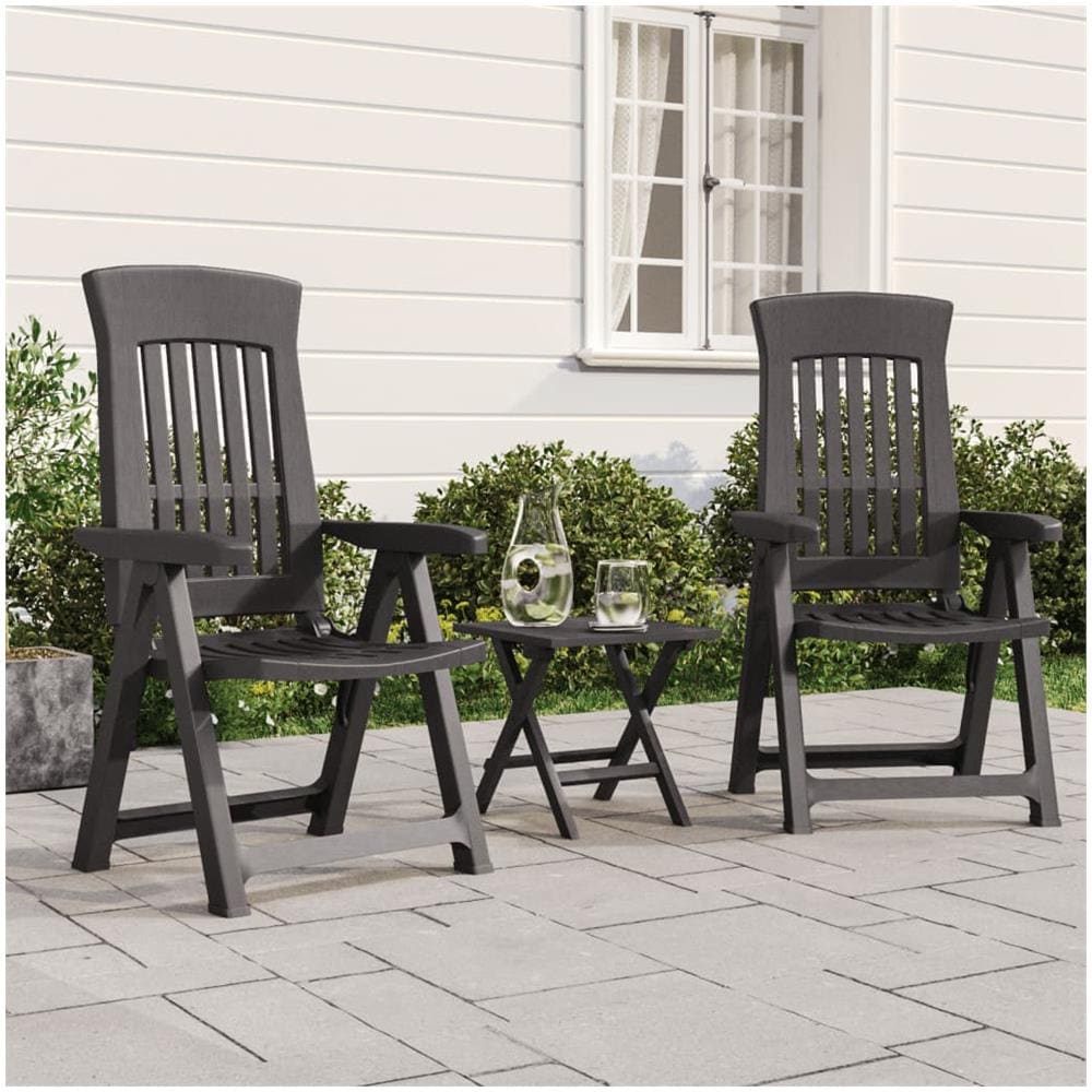 Sedie Reclinabili Da Giardino 2 Pz Antracite In Pp - Foto 1