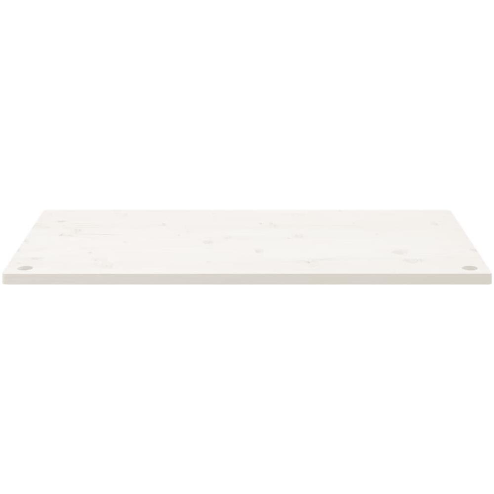 Piano Scrivania Bianco 100x60x2,5 Cm In Legno Massello Di Pino - Foto 3