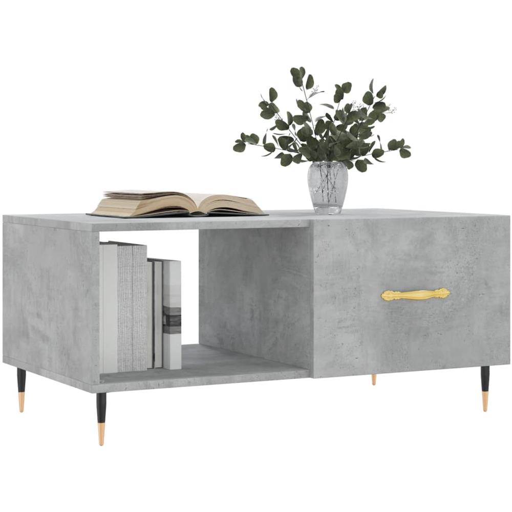 Tavolino Da Salotto Grigio Cemento 90x50x40cm Legno Multistrato - Foto 3