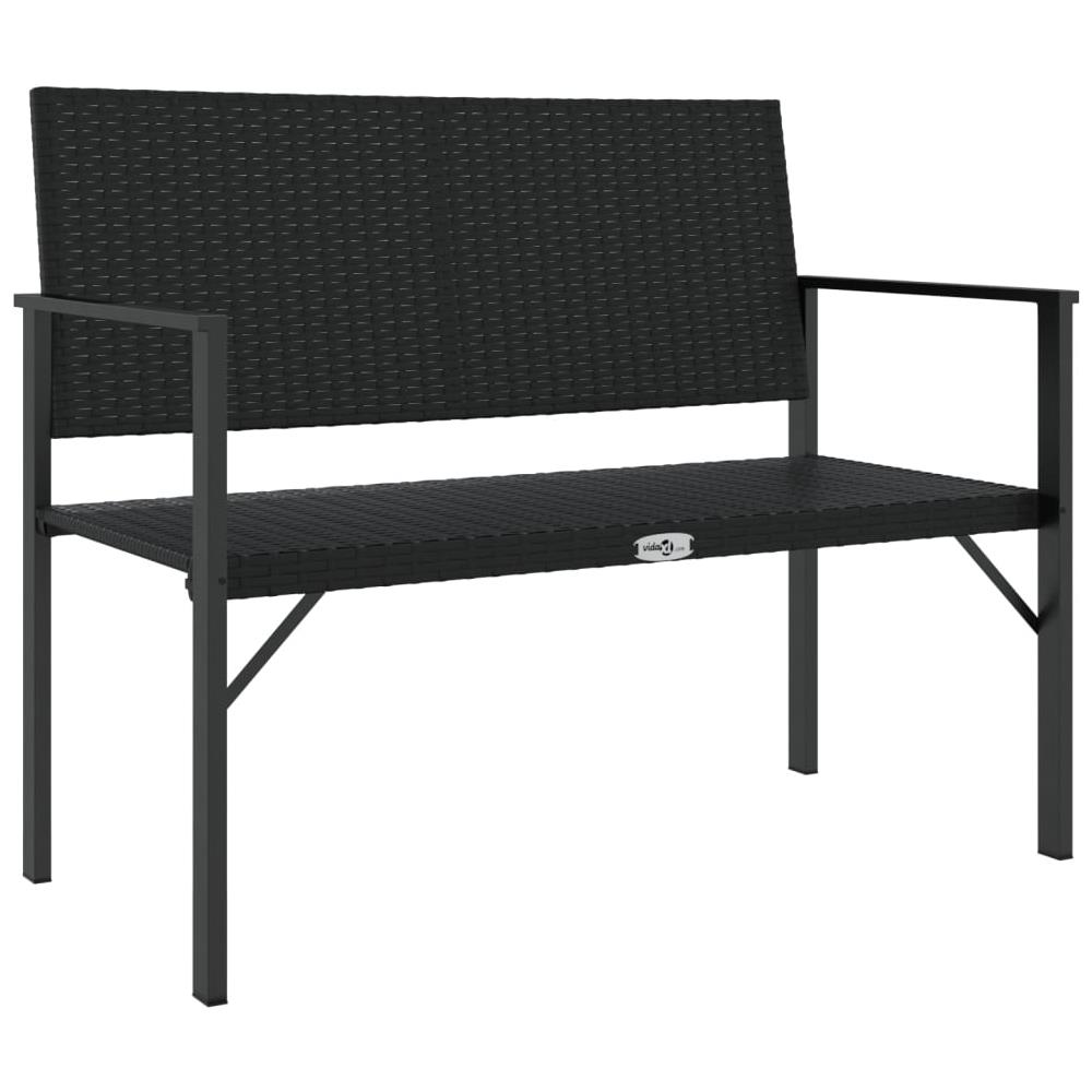 Panca Da Giardino A 2 Posti In Polyrattan Nero - Foto 2