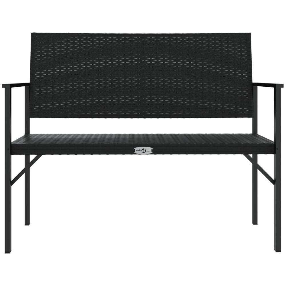 Panca Da Giardino A 2 Posti In Polyrattan Nero - Foto 3