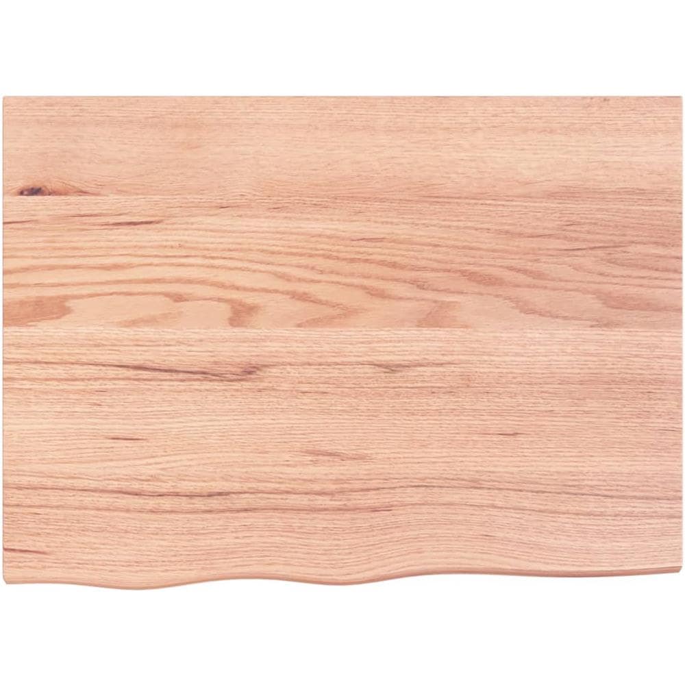 Ripiano Muro Marrone Chiaro 80x60x2 cm Massello Rovere Trattato - Foto 2