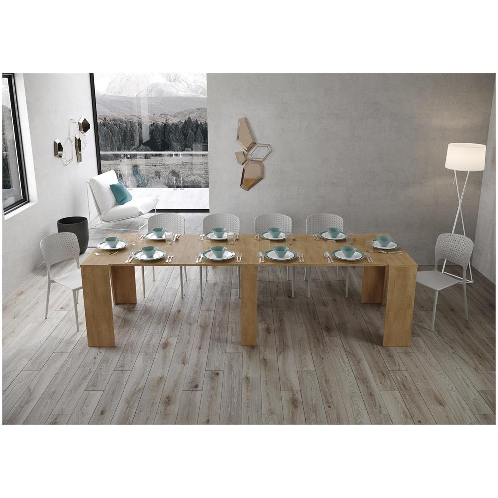 Consolle allungabile 90x48/296 cm Bakari quercia natura - Foto 3