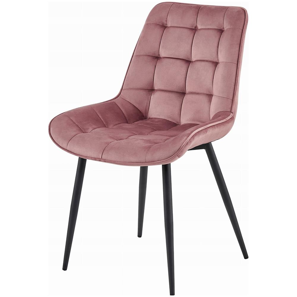 Sedia BERA - Velluto rosa scuro con gambe nere x 3 - Foto 7