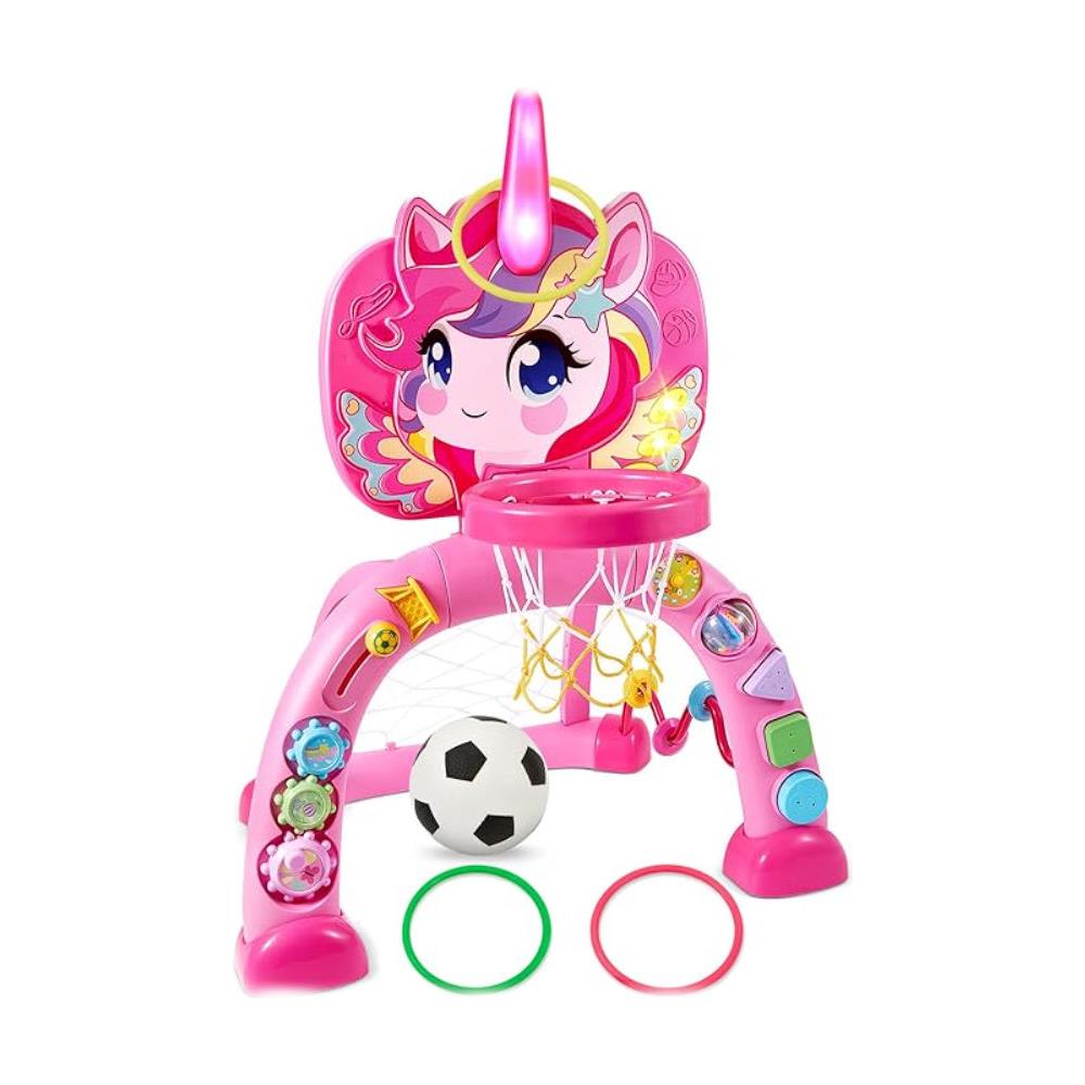 Tavolo multifunzionale per impilare blocchi 2-in-1 per bambini + sedia pastello - Foto 1