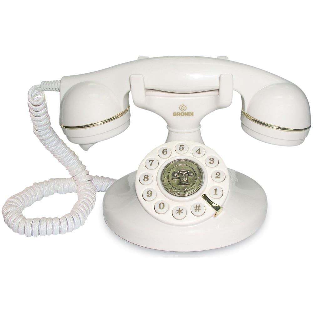 Telefono Fisso a Filo Vintage con Volume Suoneria Rebolabile Colore Bianco - Foto 4