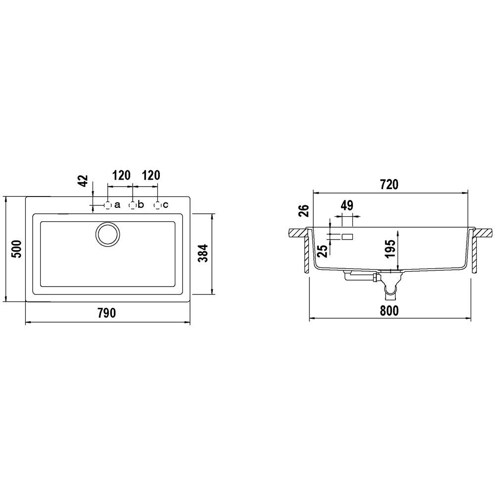 Lavello SIGN100A89 1 Vascone Dimensioni 79x50 cm colore Magnolia serie Signus - Foto 2