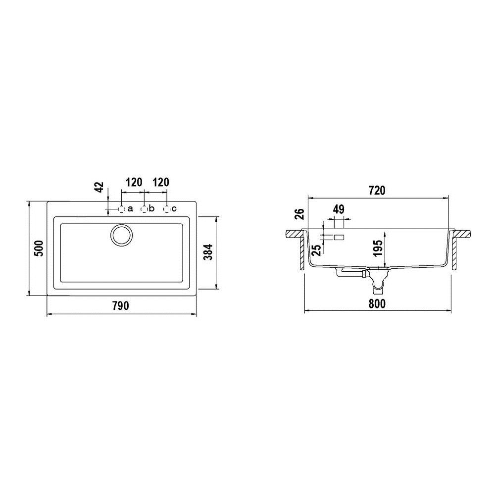 Lavello SIGN100A89 1 Vascone Dimensioni 79x50 cm colore Magnolia serie Signus - Foto 3