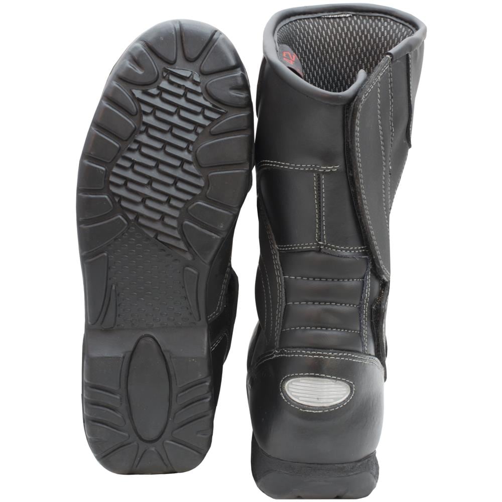 Stivali Calzature Moto Scooter Città Touring Impermeabile Pelle Nero 44 - Foto 2