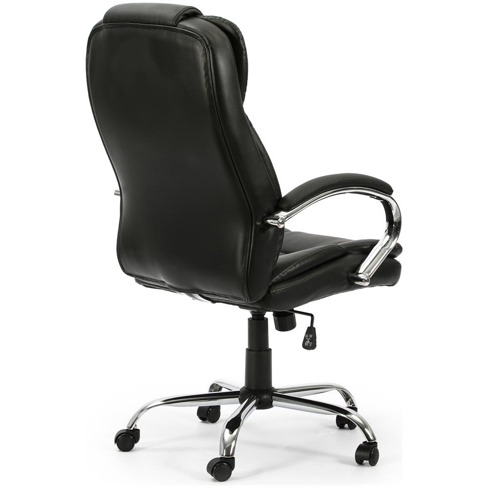 Poltrona Da Ufficio Inclinazione Regolabile In Altezza E Nixon Similpelle Imbottita, Colore Nero, Metallo Cromato. - Foto 4