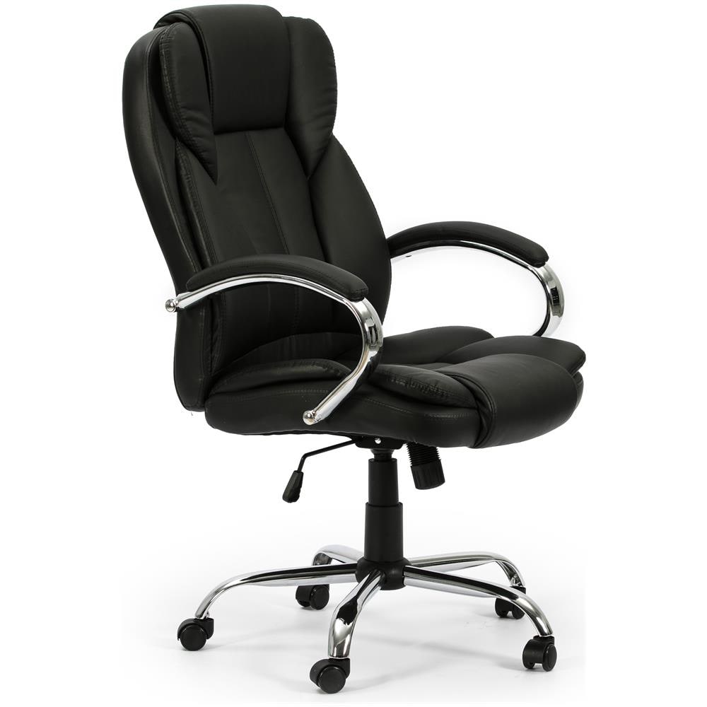 Poltrona Da Ufficio Inclinazione Regolabile In Altezza E Nixon Similpelle Imbottita, Colore Nero, Metallo Cromato. - Foto 1