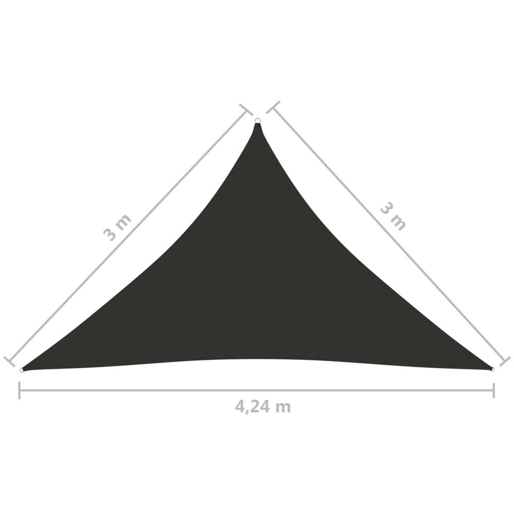 Parasole a Vela Tessuto Oxford Triangolare 3x3x4,24m Antracite - Foto 6