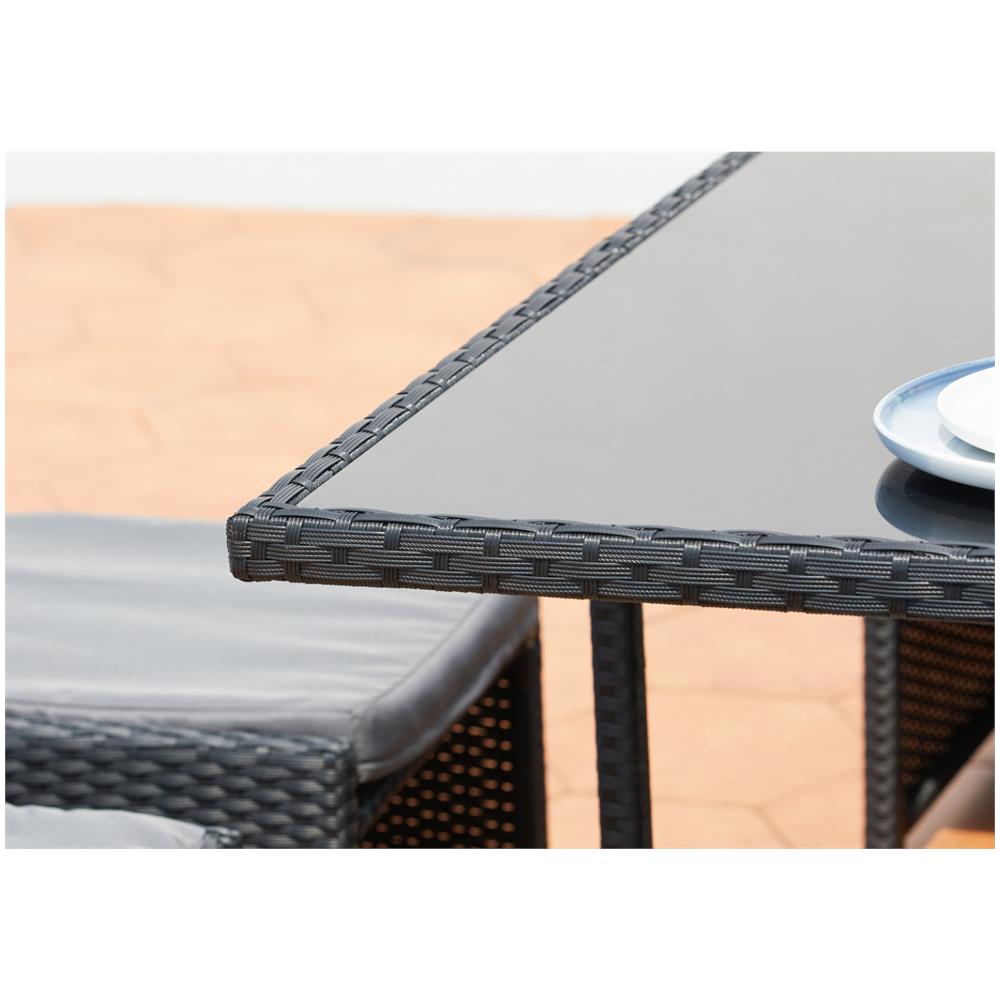 Salotto Da Giardino A Incasso 6 Posti Resina Intrecciata Nero/grigio Miami - Foto 2