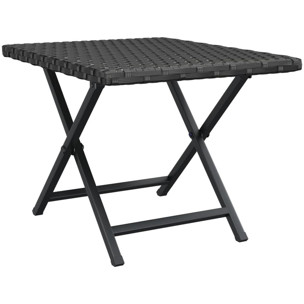 Tavolo Pieghevole Nero 45x35x32 Cm In Polyrattan - Foto 2