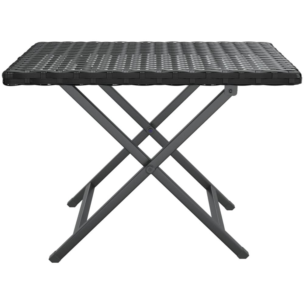 Tavolo Pieghevole Nero 45x35x32 Cm In Polyrattan - Foto 3