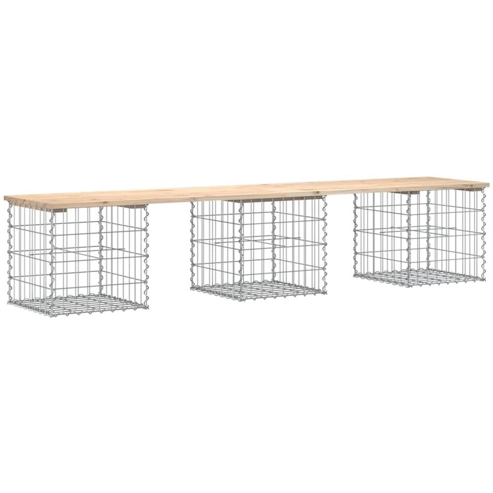 Panca Giardino Design Gabbione 203x44x42 cm Legno Massello Pino - Foto 2