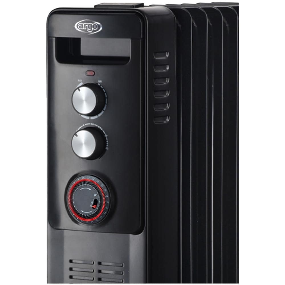 Radiatore a Olio WARM BLACK TT 9 con 9 Elementi Riscaldanti per Stanze Fino 70m³ Timer Termostato Potenza 2000 W Colore Nero  - Foto 2