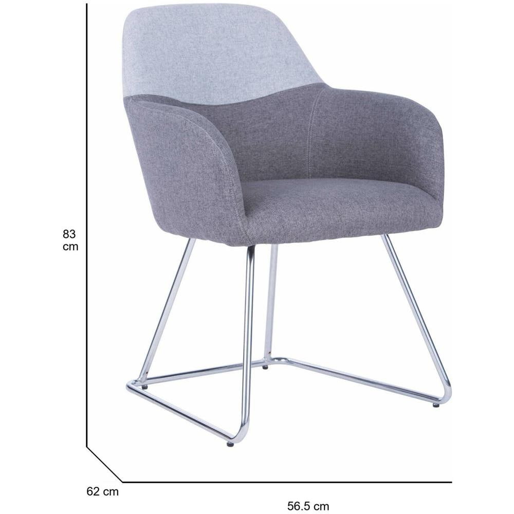 Sedia Da Ufficio Tauranga, Seduta Da Attesa Con Braccioli Per Ufficio, Seduta Ergonomica Da Attesa, 62x57h83 Cm, Grigio - Foto 2