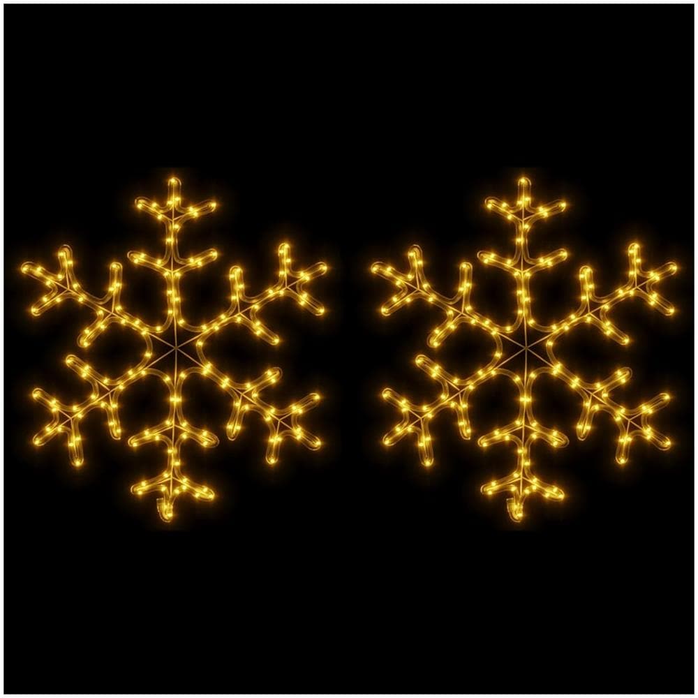 Figura Natalizia Fiocco Di Neve Led 2 Pz Bianco Caldo 59x59 Cm - Foto 2