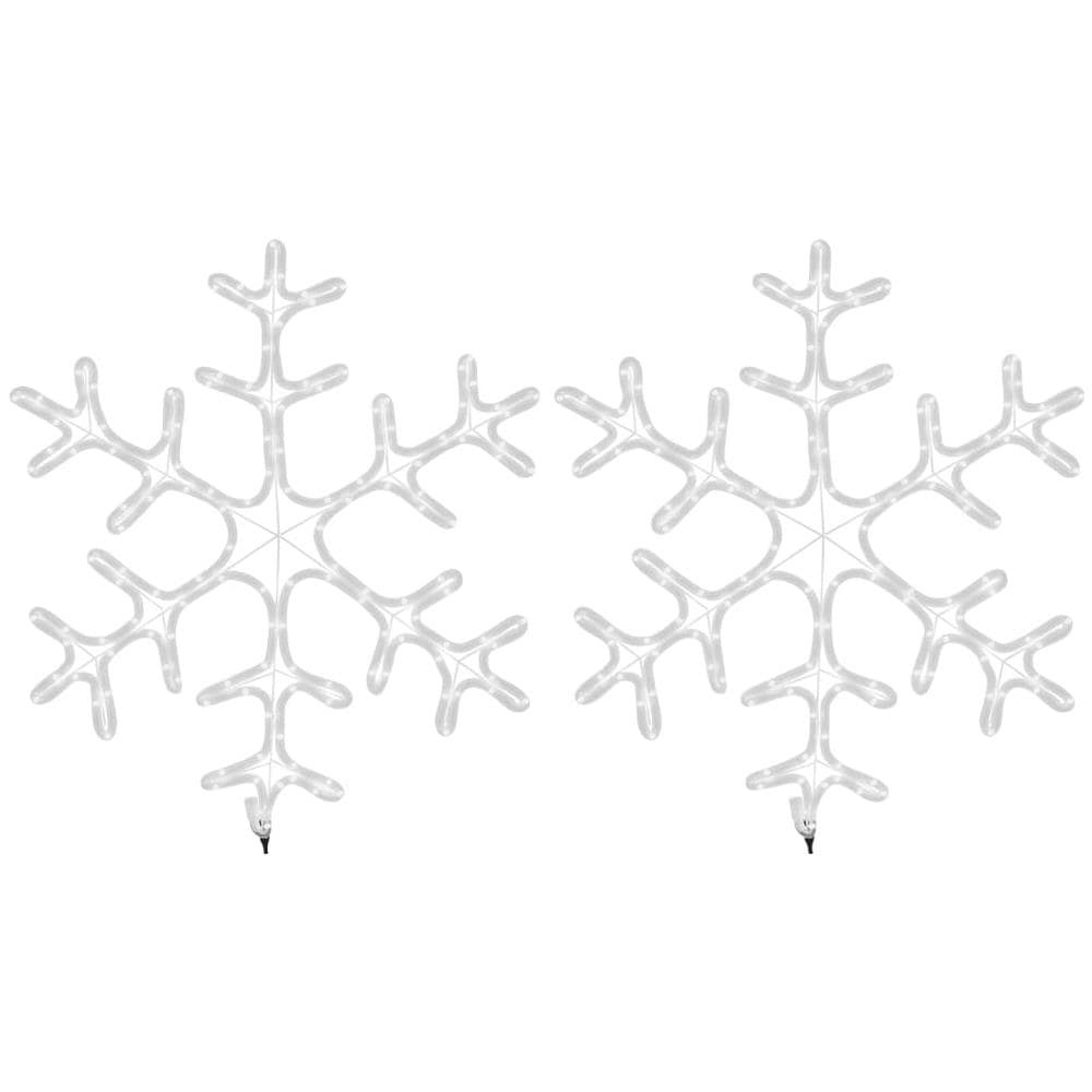 Figura Natalizia Fiocco Di Neve Led 2 Pz Bianco Caldo 59x59 Cm - Foto 5