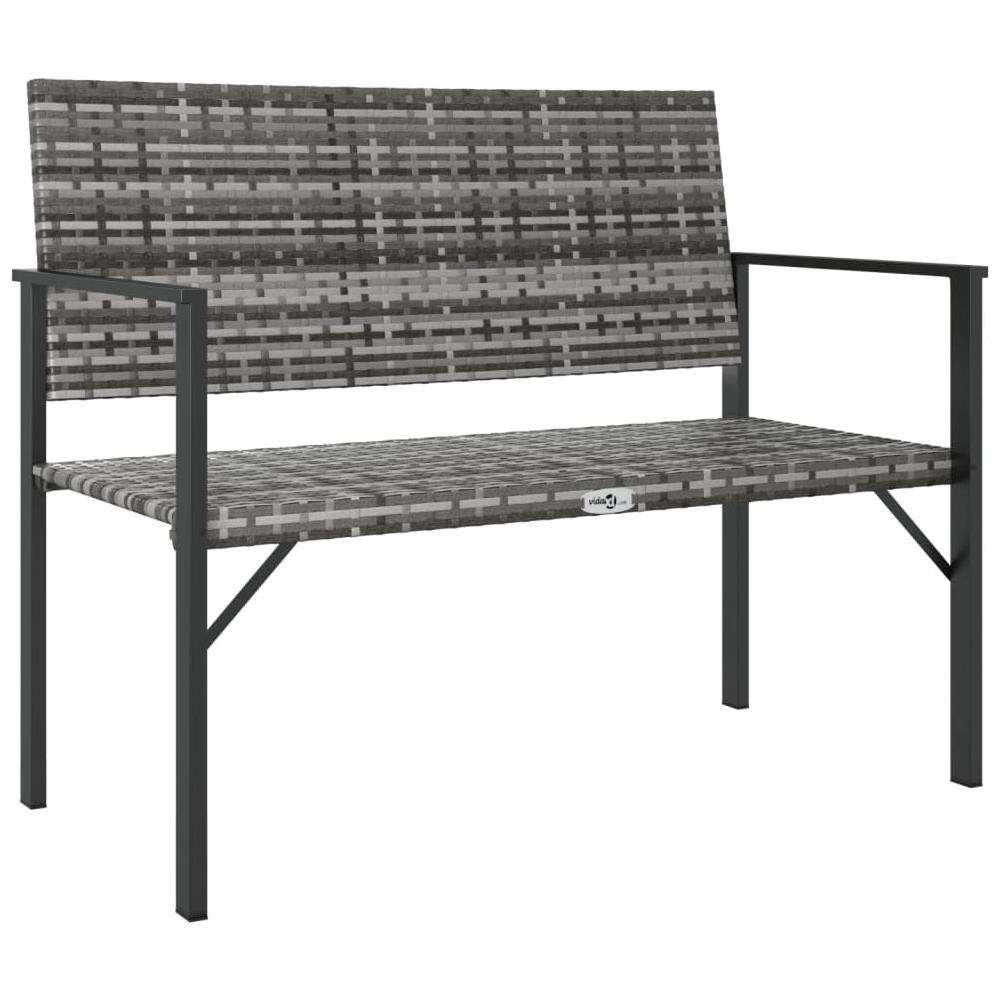 Panca Da Giardino A 2 Posti In Polyrattan Grigio - Foto 2