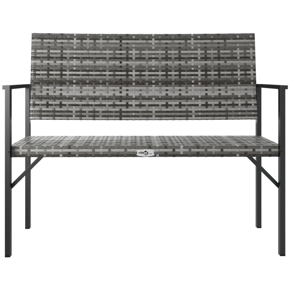 Panca Da Giardino A 2 Posti In Polyrattan Grigio - Foto 3