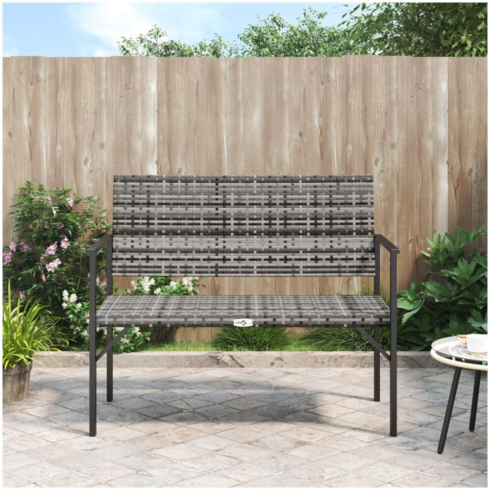Panca Da Giardino A 2 Posti In Polyrattan Grigio - Foto 1