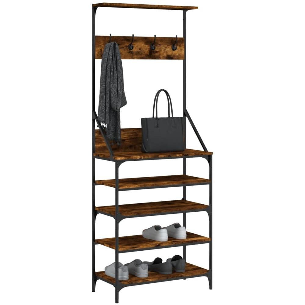 Appendiabiti Con Porta Scarpe Rovere Fumo 70x34x184 Cm - Foto 3