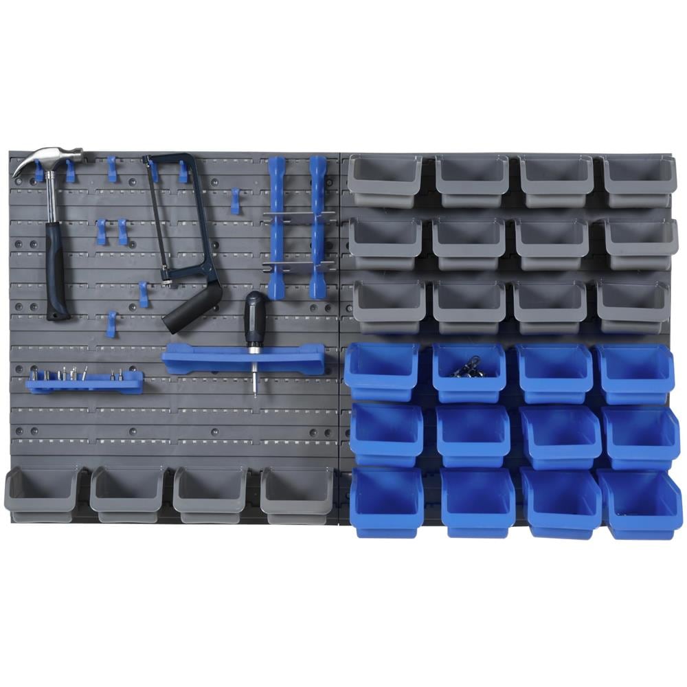 Cassetta Portautensili Da 44 Pezzi Con Scatole Regolabili e Rimovibili in PP Blu e Grigio Dimensioni: 54 x 22 x 95 cm - Foto 1
