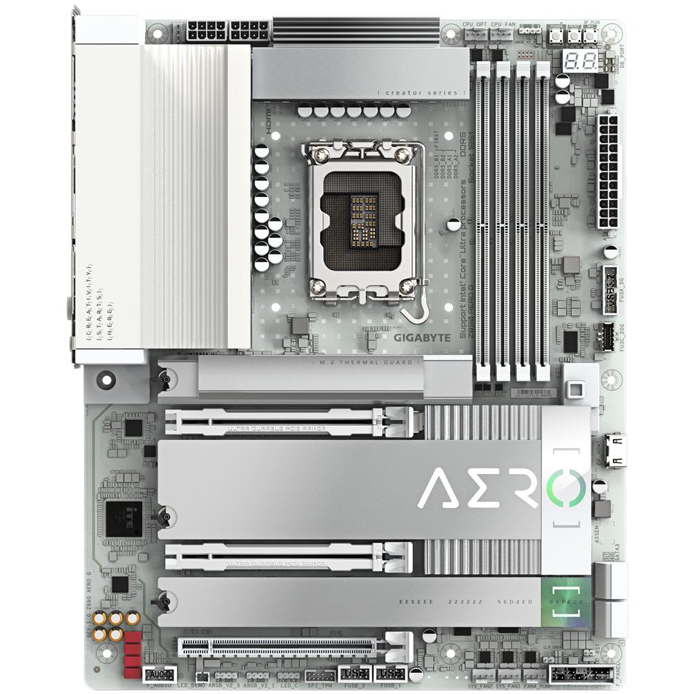 Z890 AERO G Scheda Madre - Supporta CPU Intel Core Ultra (Serie 2), VRM a 16+1+2 fasi, fino a 8800MHz DDR5 (OC), 1xPCIe 5.0 + 4xPCIe 4.0, Wi-Fi 7, LAN 2.5GbE, Thunderbolt 4 - Foto 2