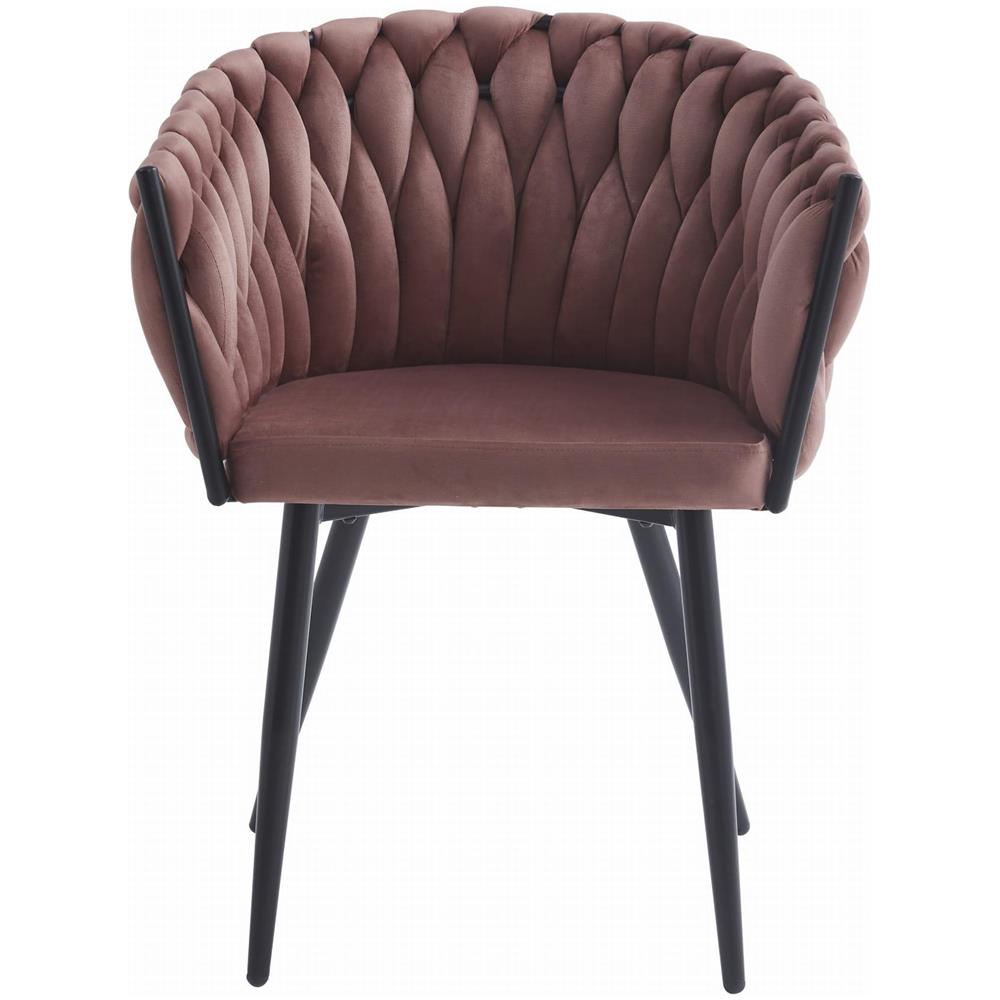 Sedia MAYAN in velluto rosa scuro con gambe nere - Foto 2
