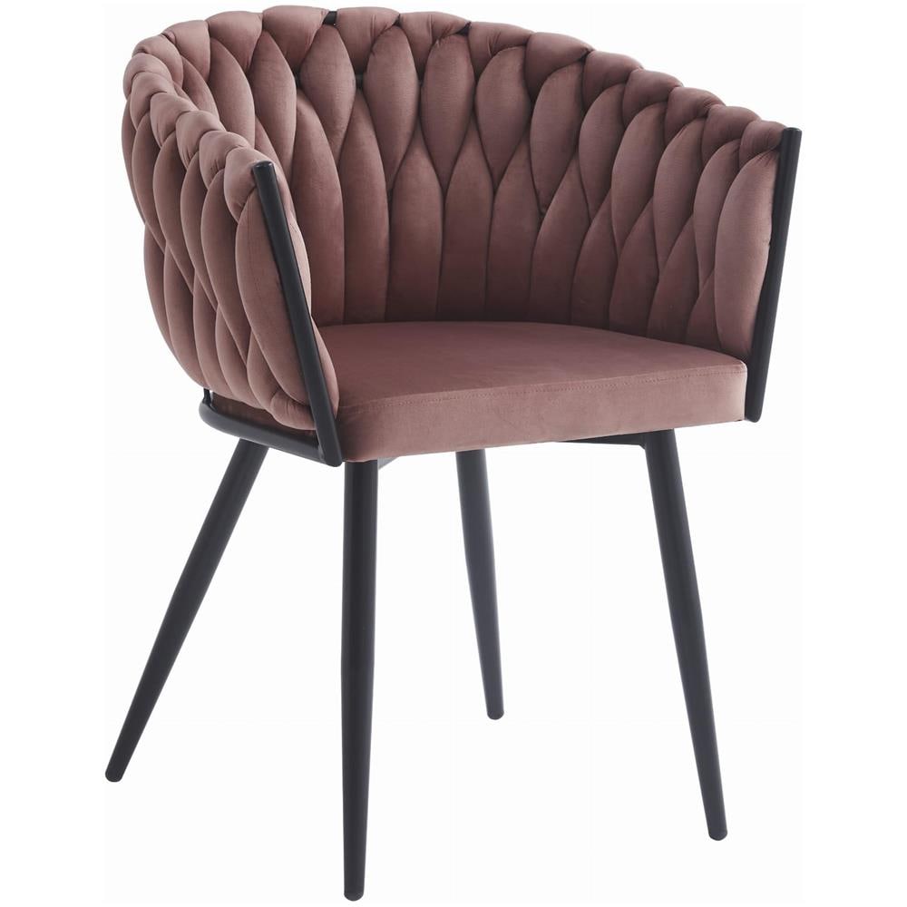 Sedia MAYAN in velluto rosa scuro con gambe nere - Foto 1