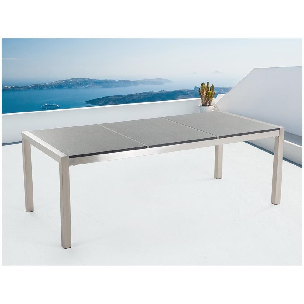 Tavolo Da Giardino In Acciaio E Granito 220 Cm In Color Grigio Lucido - Grosseto - Foto 2