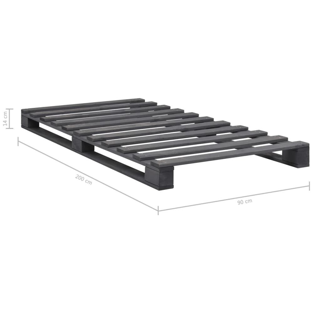 Giroletto In Pallet Grigio Legno Massello Di Pino 90x200 Cm - Foto 7