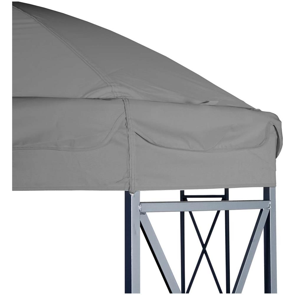 Mendler Gazebo pergola baldacchino con zanzariere HWC-E42 Acciaio 3x3,6m Grigio